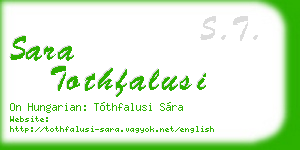 sara tothfalusi business card
